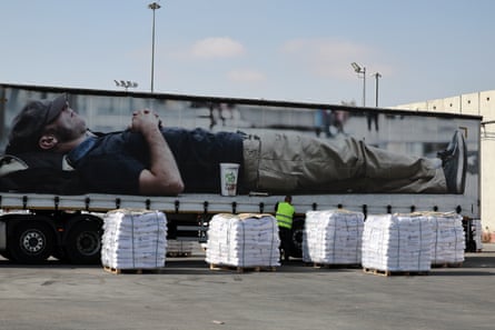 Trucks with humanitarian aid
