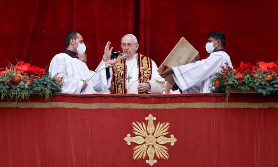 Pope Francis speaks at the Vatican.
