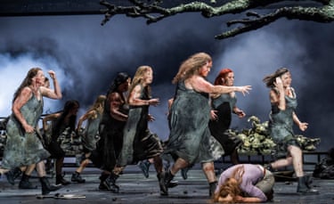 Natalya Romaniw (Sieglinde), kneeling, in Die Walküre by Wagner at the Royal Opera House.