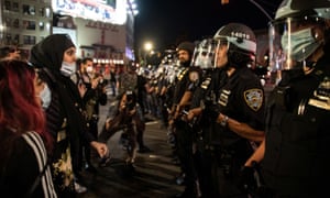 Protesters in Manhattan at the weekend. Covid-19 can be spread by asymptomatic carriers as well as those with symptoms.