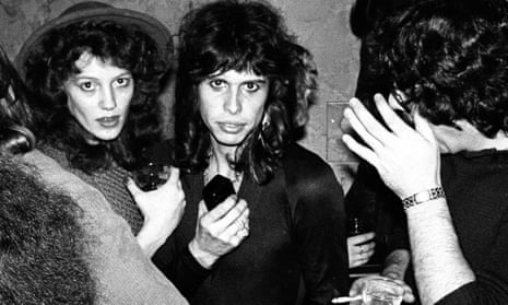 Aerosmith frontman Steven Tyler at a party with Julia Holcomb in 1975.