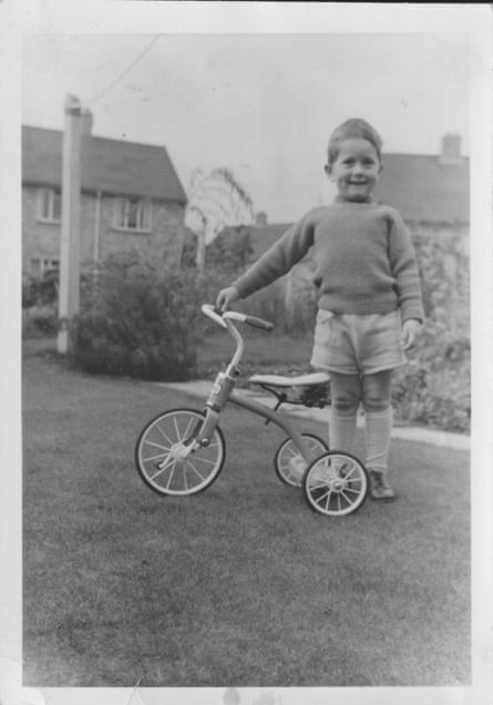 Mark Hainge with his tricycle as a child.