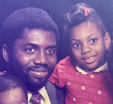 Kemi Badenoch with her late father.