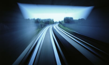 Train tracks, blurry