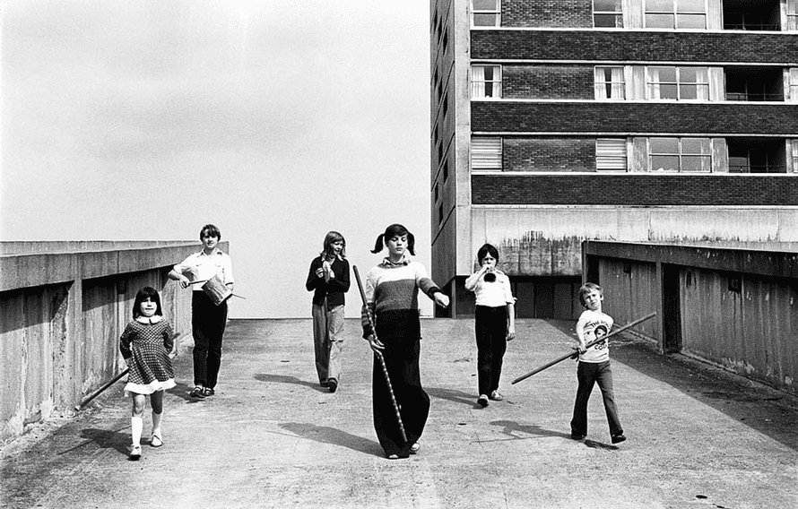 Kenilworth Road Kids, Cruddas Park, from the 1979 series Juvenile Jazz Bands.