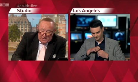 Andrew Neil interviews Ben Shapiro on BBC Politics live.