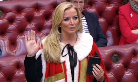 Michelle Mone taking her seat in House of Lords in 2015