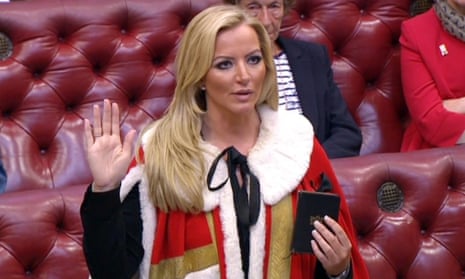 Michelle Mone takes seat in House of Lords in October 2015.