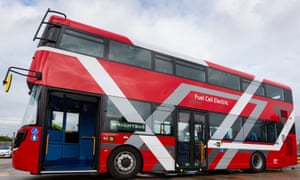 Exterior of the Wrightbus doubledecker hydrogen bus prototype.