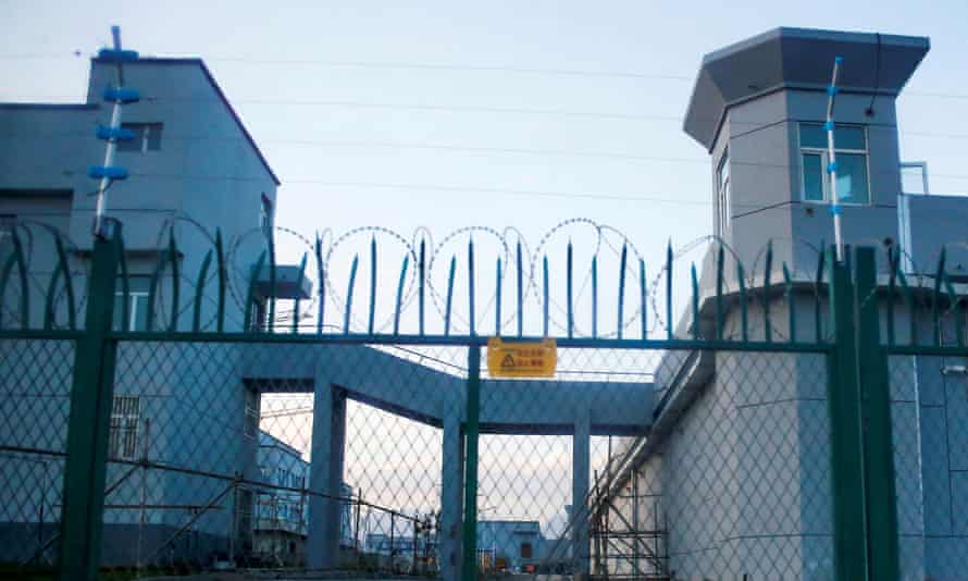 A perimeter fence is constructed around what is officially known as a vocational skills education centre in Dabancheng in Xinjiang Uighur Autonomous Region, China.