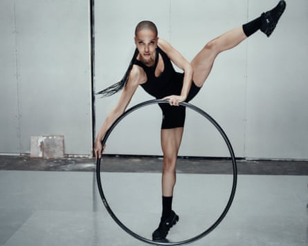 FKA Twigs pictured with a gymnastics hoop