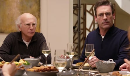 Jon Hamm shadowing Larry in season 10.