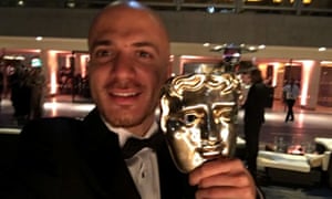 Akkad with his Bafta for Best Factual Series or Strand, for Exodus.