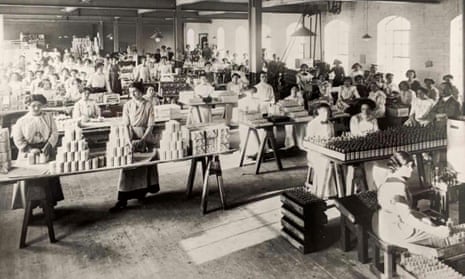 Workers pictured in 1908 at the silk mill on the site of Derby’s Museum of Making.