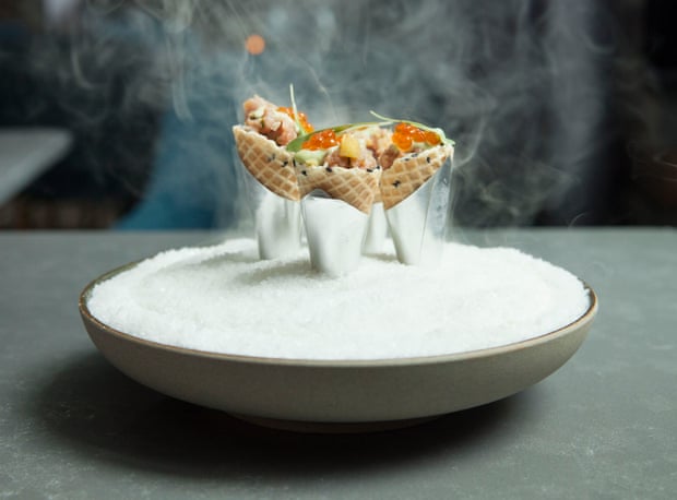 ‘Pretty enough, but a mouthful at best’: Oche’s spicy tuna cone.