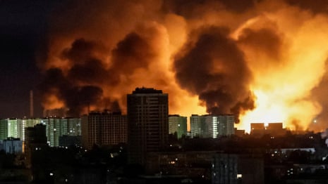 Russia launches one of biggest drone attacks on Kyiv since start of war | Ukraine | The Guardian