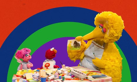 big bird stays at home with other characters