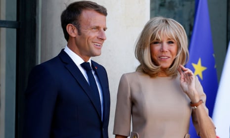 Emmanuel Macron with his wife, Brigitte.