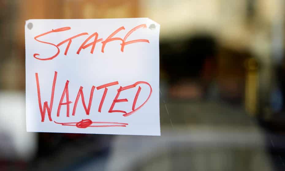 'Staff wanted' sign