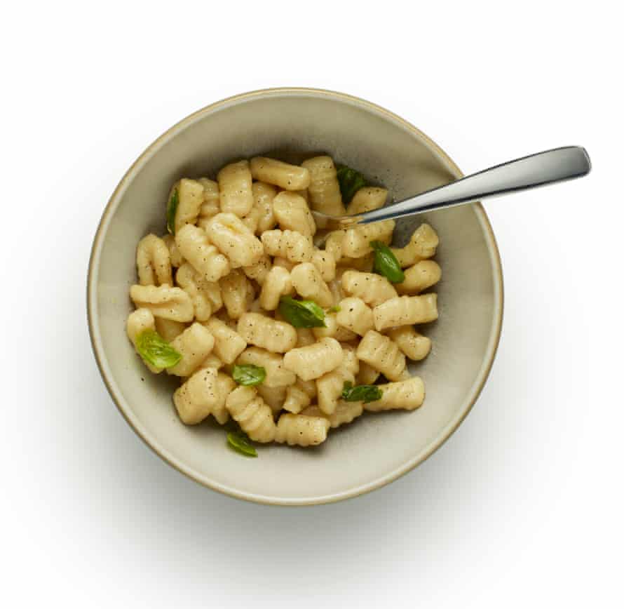 Felicity Cloake’s gnocchi masterclass, step 12. Boil the gnocchi until they float to the surface, fish out, then serve with herby butter.