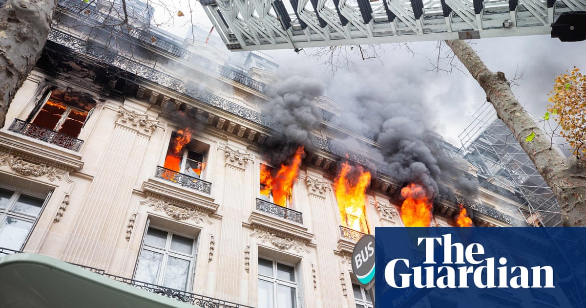 Large fire breaks out near Paris opera – video