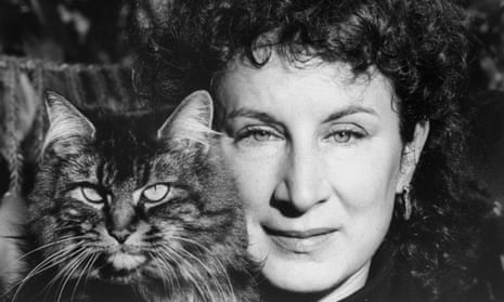 Margaret Atwood with her cat, Fluffy.