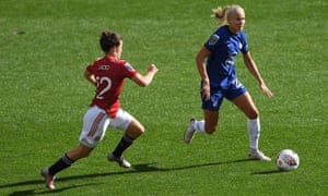 Chelsea's Pernille Harder in action against Manchester United