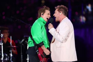 Simon Le Bon (right) and John Taylor of Duran Duran perform during the ceremony