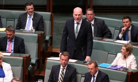North Sydney MP Trent Zimmerman asks his first question during question time.
