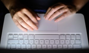 A man using a laptop