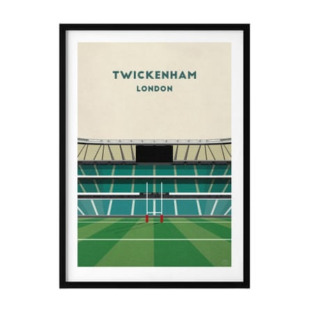 Twickenham Stadium Art Print – England Rugby Poster rugby union Illustration Gift for Sports Fans