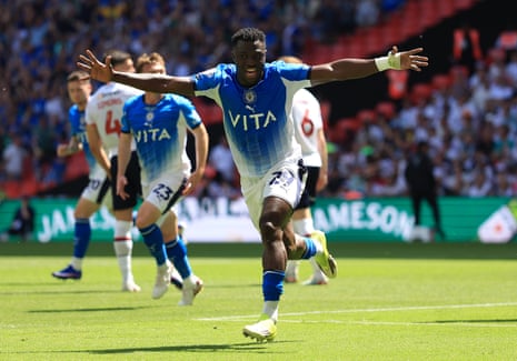 Stockport County's goalscorer Adama Sidibeh