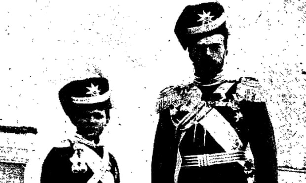 Tsar Nicholas II with his son Alexei, published in the Manchester Guardian 16 March 1917 