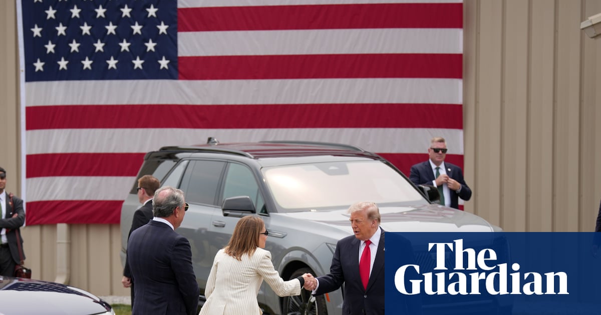 Trump inspects one of the 250 new Escalades purchased with your grocery budget, carefully checking if the leather screams ‘shared sacrifice.’