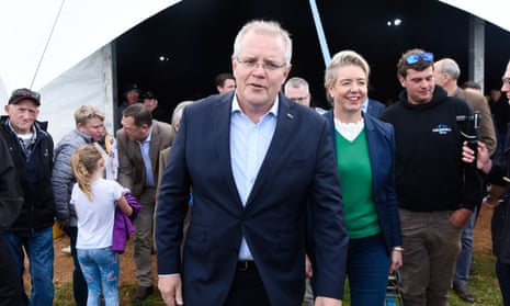 Prime minister Scott Morrison with the former sport minister Bridget McKenzie