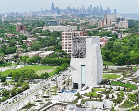 Aerial view of the Obama Presidential Center