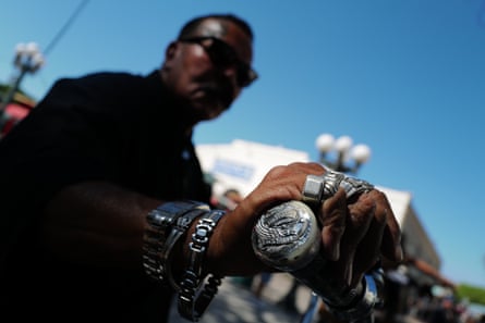 Large dipper, boxing and bikers in LA: Wembley to Soweto initiative 2022 – photograph essay | Pictures 17 Silver Rider – biker in the heart of El Pueblo de Los Angeles