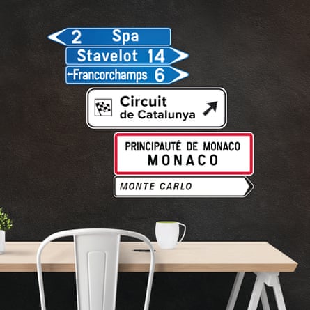 Motor racing circuit signs