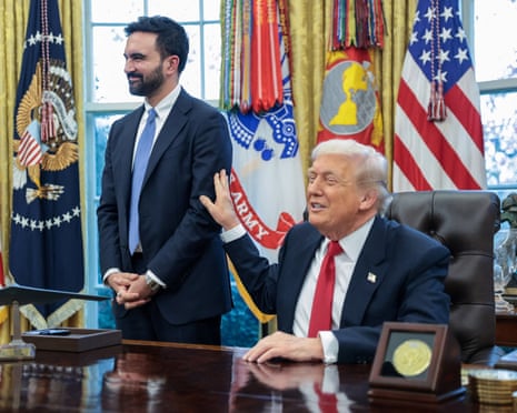 Donald Trump and New York City Mayor-elect Zohran Mamdani speak to members of the media as they meet in the Oval Office, 21 November 2025.