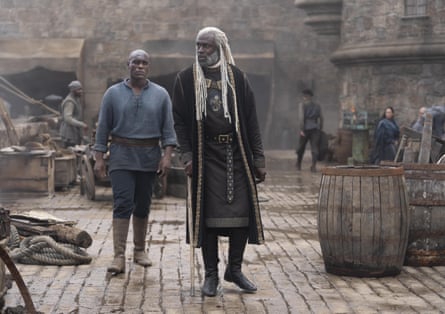 Alyn of Hull (Abubakar Salim) and Corlys Velaryon (Steve Toussaint) in House of the Dragon.