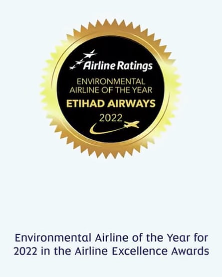 Advert says Environmental Airline of the Year
