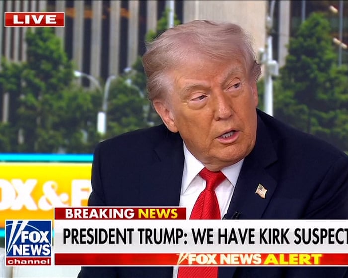 Donald Trump says 'with high degree of certainty' Charlie Kirk suspect in custody – video