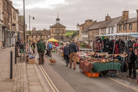 Market day at Barnard Castle in County Durham.