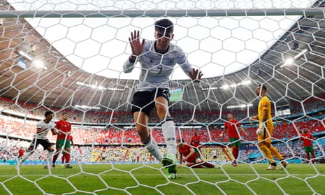 Germany’s Kai Havertz celebrates after scoring their third goal.