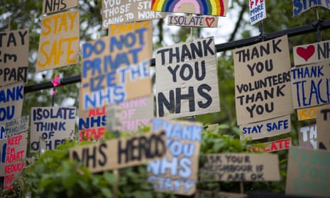 Signs in support of the NHS in London
