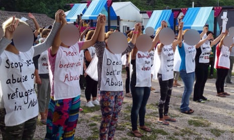 Women protest in the detention centre on Nauru.