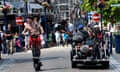 Oscar nominated actor Barry Keoghan Visits Gravesend, New Road, Gravesend, Kent, UK - 21 Jun 2023<br>Mandatory Credit: Photo by Fraser Gray/Shutterstock (13978364u) Oscar nominated actor Barry Keoghan is pictured covered in tattoos and riding an E-Scooter while filming took place in New Road, Gravesend, Kent. The film company took advantage of the closure of New Road to film scenes for the film "Bird" although this could be a working title. Oscar nominated actor Barry Keoghan Visits Gravesend, New Road, Gravesend, Kent, UK - 21 Jun 2023