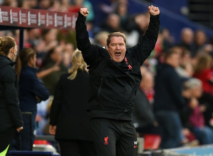 Matt Bird celebrates Liverpool's victory.