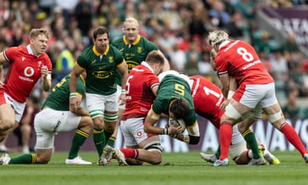 Wales against South Africa in their last match at Twickenham.