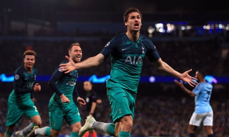 Man City 4 3 Spurs 4 4 Agg Spurs Win On Away Goals Champions League As It Happened Football The Guardian